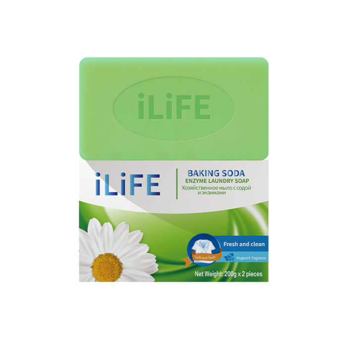iLiFE Хозяйственное мыло с содой и энзимами 200 г х 2 шт iLiFE Хозяйственное мыло с содой и энзимами 200 г х 2 шт