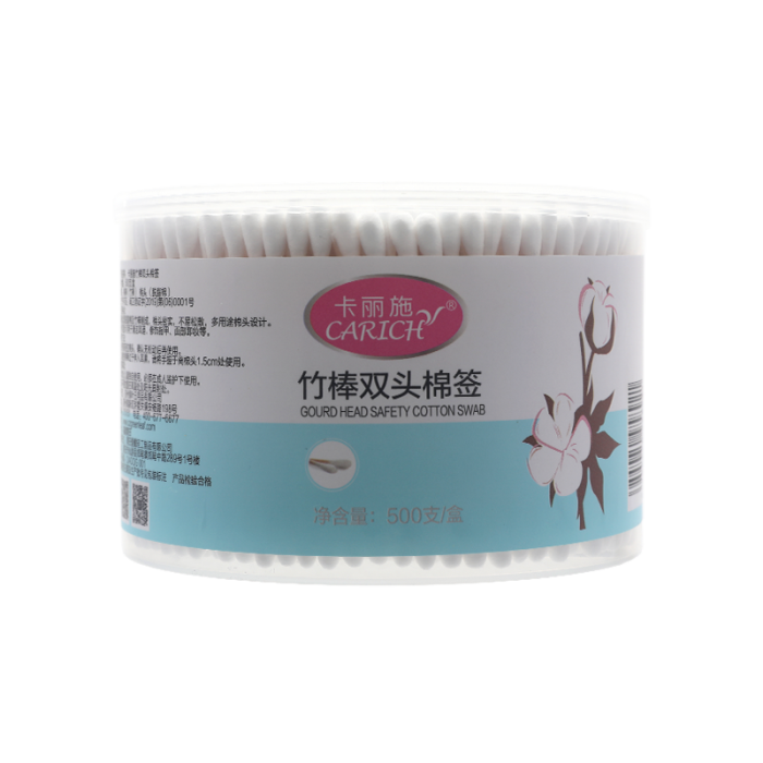 CARICH Двусторонние ватные палочки на бамбуковой основе