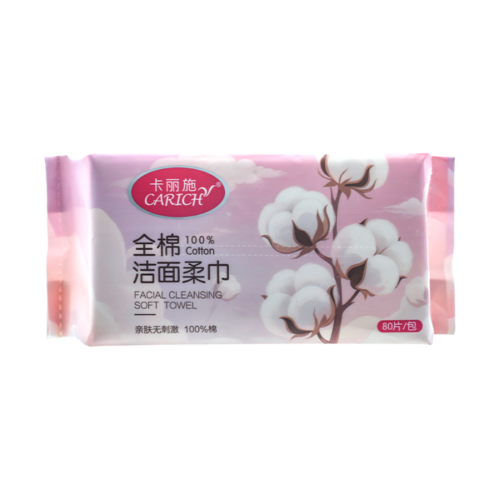 CARICH Хлопковые салфетки для лица, 80 шт.