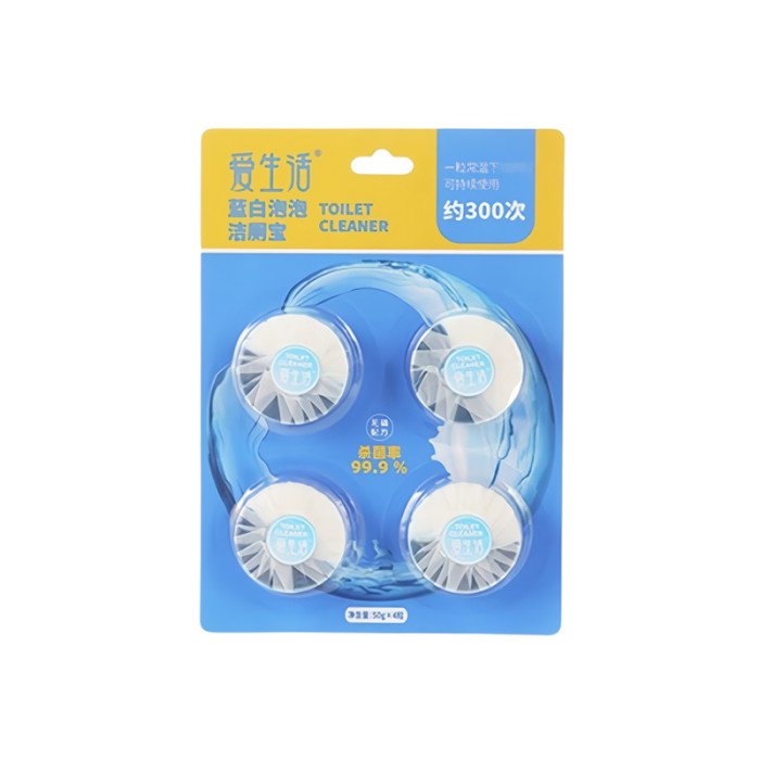 iLIFE Чистящее средство для унитаза "Бело-голубая пена", 4 таблетки/уп